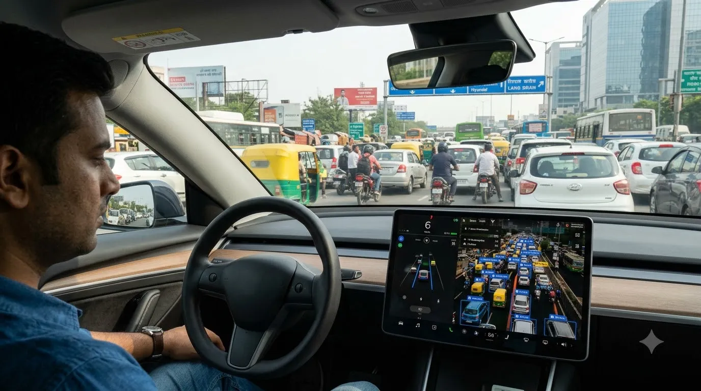 Tesla Model Y Screen Goes Crazy In Gurugram Traffic: VIRAL VIDEO